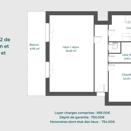  Annonces CRAPONNE : Apartment | CALUIRE-ET-CUIRE (69300) | 58 m2 | 895 € 