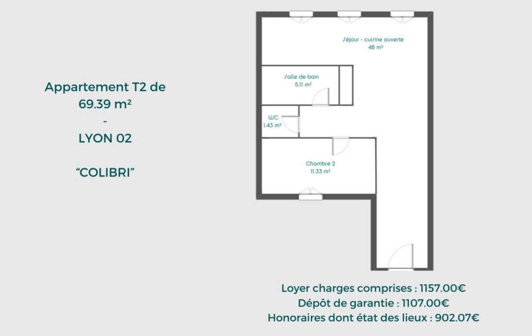 Annonces CRAPONNE : Apartment | LYON (69002) | 69 m2 | 1 157 € 