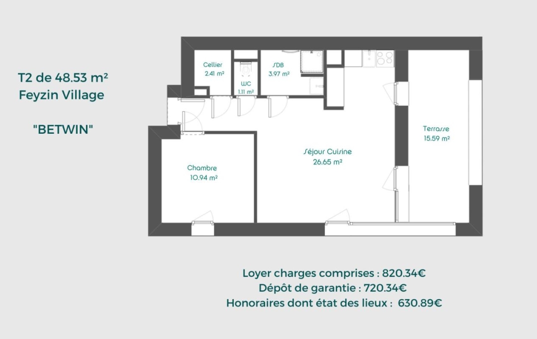 Annonces CRAPONNE : Apartment | FEYZIN (69320) | 49 m2 | 820 € 